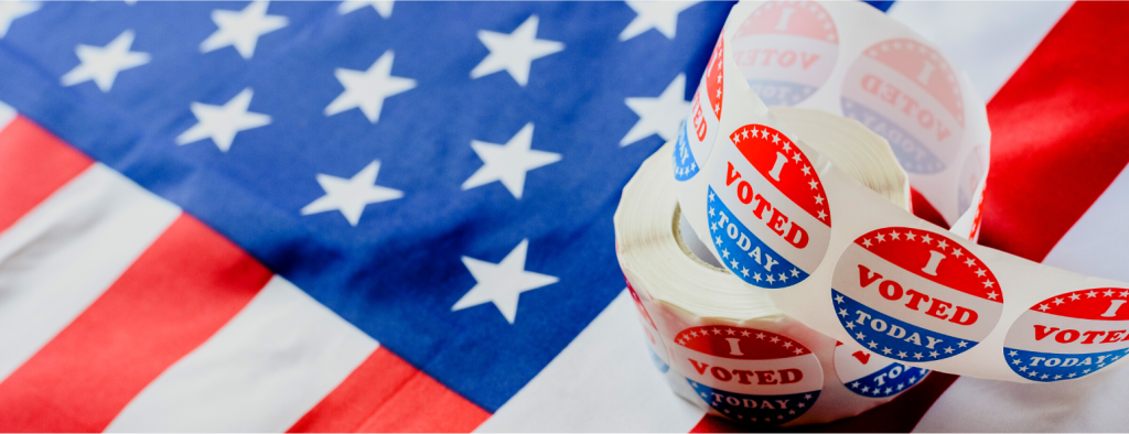 American Flag with Voter Stickers